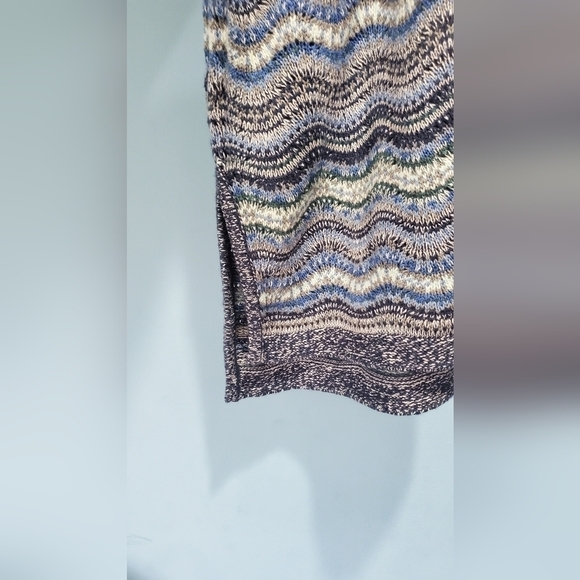 J. Jill Chevron Knit Sweater Women’s Size 3X Crew Neck Side Slit Pullover Boho - Picture 3 of 8